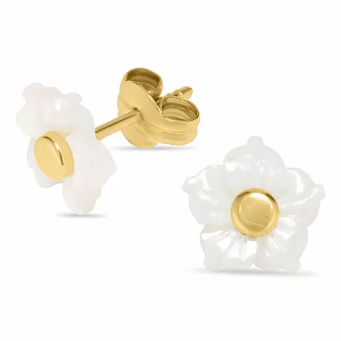 blomster øreringe i 9 karat guld med