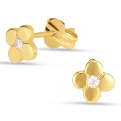 blomster øreringe i 9 karat guld med