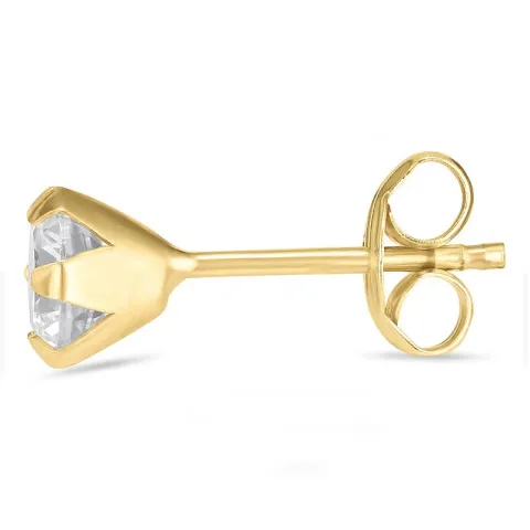 5 mm 1/2 par ørestikker i 9 karat guld med zirkon