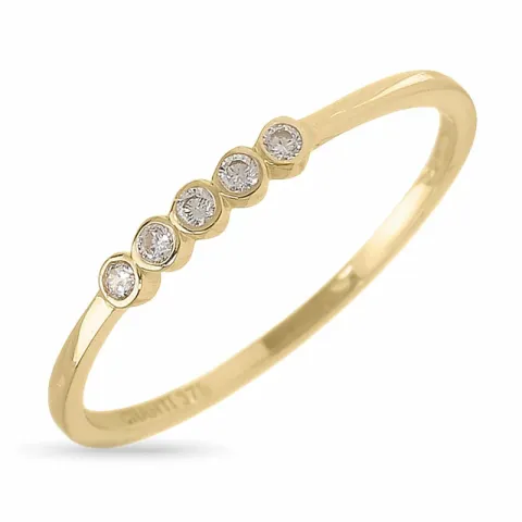 Elegant smal hvid zirkon ring i 9 karat guld