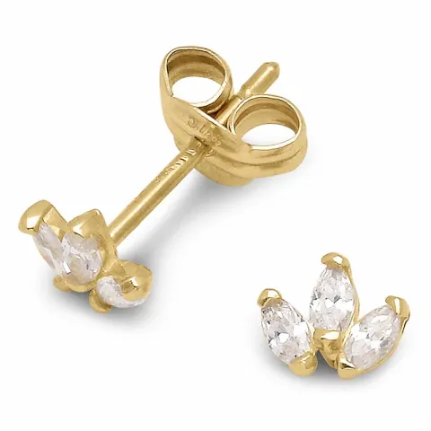 øreringe i 9 karat guld med zirkon
