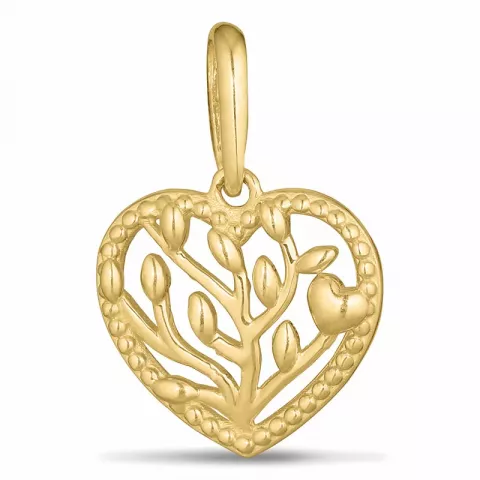hjerte livets træ vedhæng i 9 karat guld