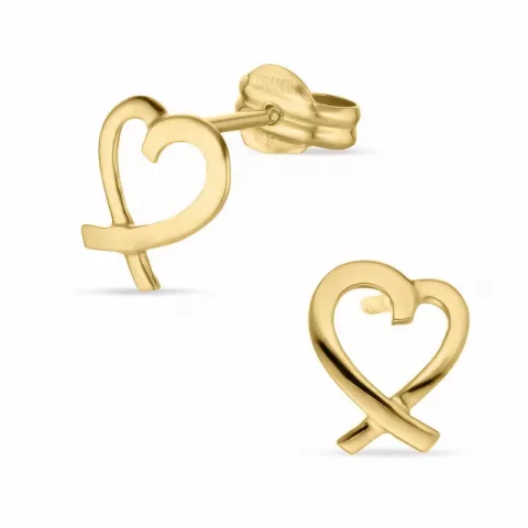 hjerte øreringe i 14 karat guld