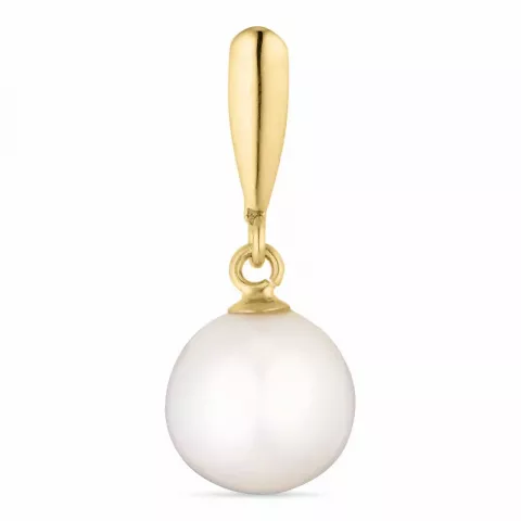 hvid perle vedhæng i 14 karat guld