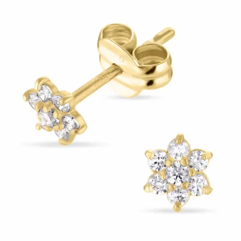 blomster øreringe i 14 karat guld med