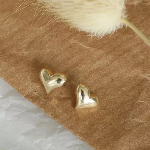 hjerte øreringe i 14 karat guld