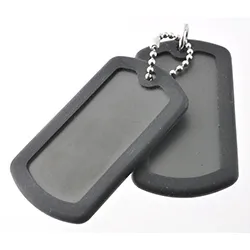 Hard Steel P399 dogtag i Rustfrit stål med gummi