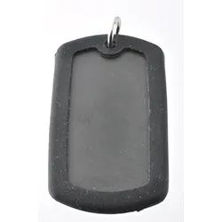 Hard Steel P397 dogtag i Rustfrit stål med gummi