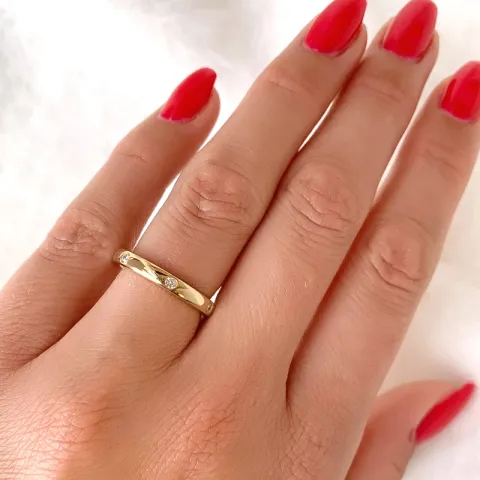 diamant ring i 14 karat guld 0,101 ct