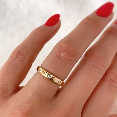 diamant alliancering i 14 karat guld 0,10 ct