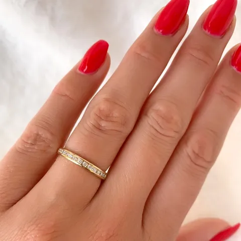 brillant alliancering i 14 karat guld 0,26 ct