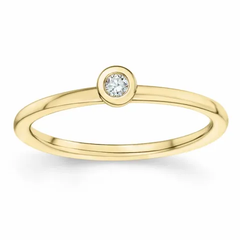 rund diamant solitairering i 14 karat guld 0,05 ct