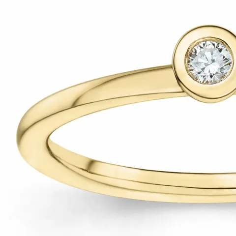 rund diamant solitairering i 14 karat guld 0,05 ct