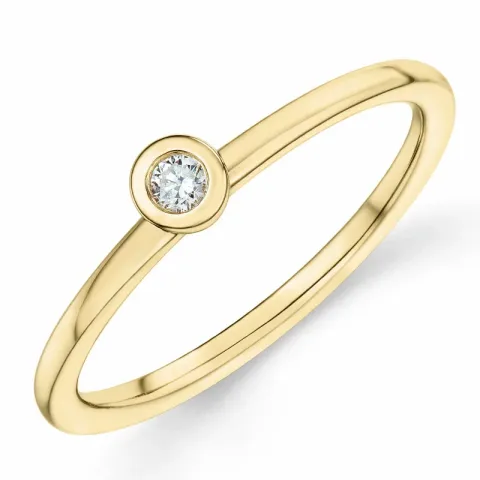 rund diamant solitairering i 14 karat guld 0,05 ct