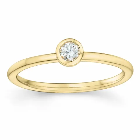 rund diamant solitairering i 14 karat guld 0,10 ct