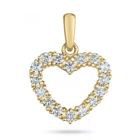 hjerte diamant vedhæng i 14 karat guld 0,516 ct