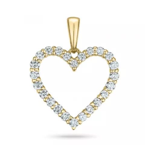 hjerte diamant vedhæng i 14 karat guld 0,501 ct
