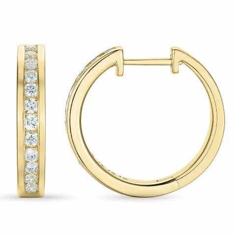 22 mm diamant creoler i 14 karat guld med diamant