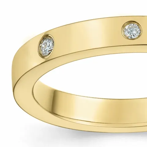 diamant alliancering i 14 karat guld 0,05 ct