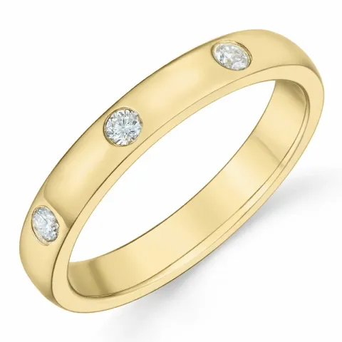 diamant alliancering i 14 karat guld 0,10 ct