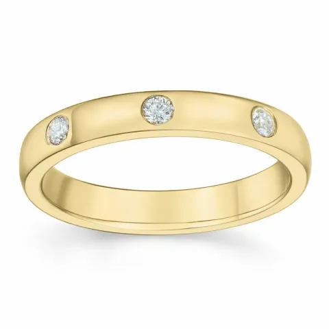 diamant alliancering i 14 karat guld 0,10 ct