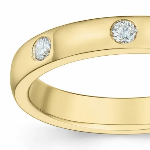 diamant alliancering i 14 karat guld 0,10 ct