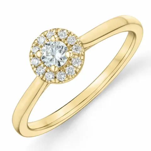 diamant ring i 14 karat guld 0,234 ct