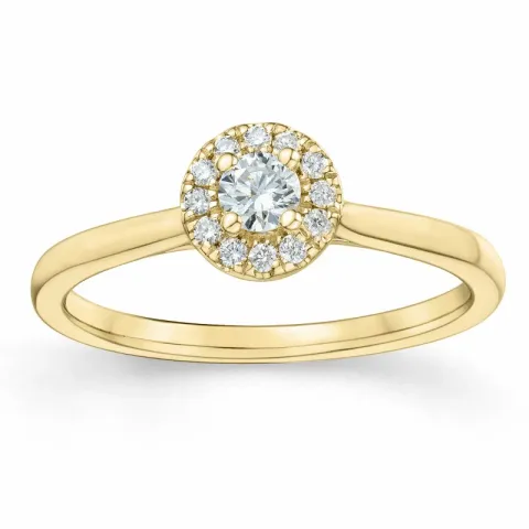 diamant ring i 14 karat guld 0,234 ct