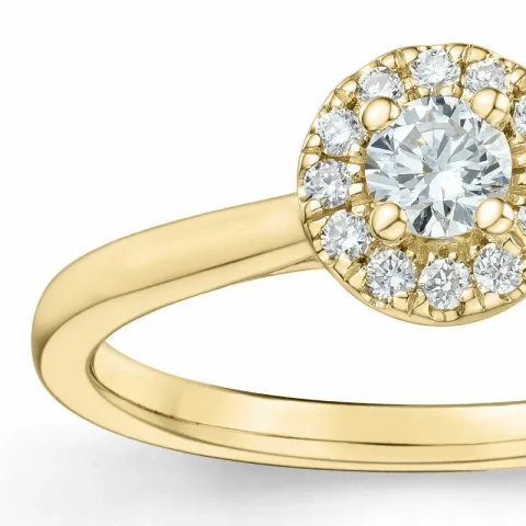 diamant ring i 14 karat guld 0,234 ct