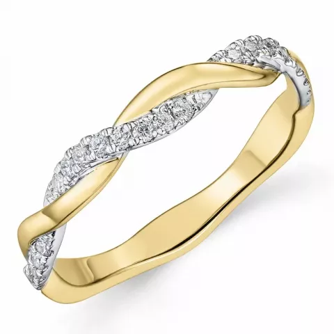 diamant ring i 14 karat guld.- og hvidguld 0,15 ct