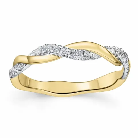 diamant ring i 14 karat guld.- og hvidguld 0,15 ct