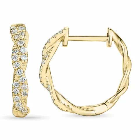 15 mm diamant creoler i 14 karat guld med diamant