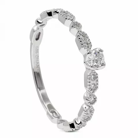 diamant ring i 14 karat hvidguld 0,16 ct