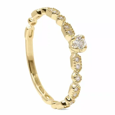 fingerring diamant ring i 14 karat guld 0,16 ct