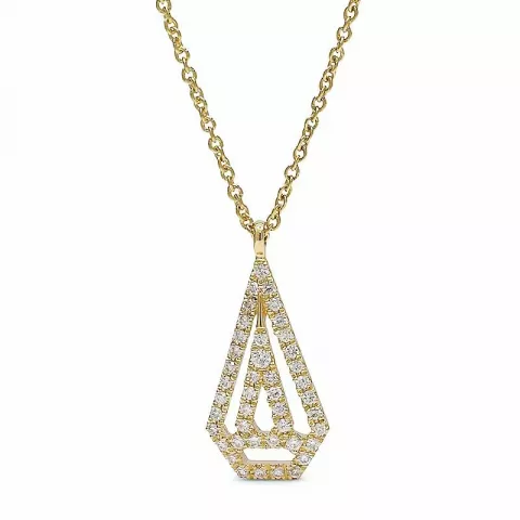 Diamantvedhæng med halskæde i 14 karat guld 0,14 ct
