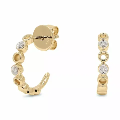 Diamant halvcreoler i 14 karat guld med diamanter