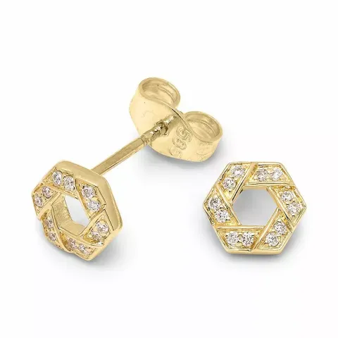Diamant ørestikker i 14 karat hvidguld med diamanter