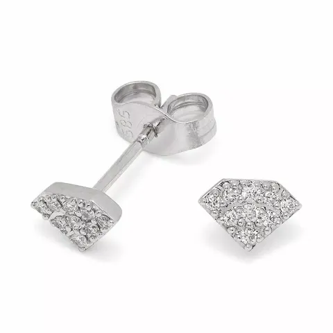 Diamantøreringe i 14 karat hvidguld med diamanter