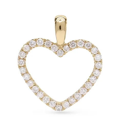 Hjerte diamant hjertevedhæng i 14 karat guld 0,15 ct