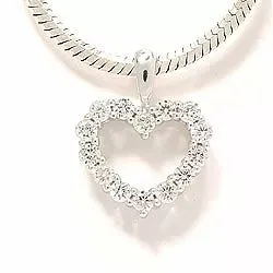 hjerte diamantvedhæng i 14 karat hvidguld 0,25 ct