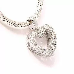 hjerte diamantvedhæng i 14 karat hvidguld 0,25 ct