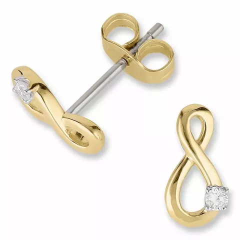 Infinity diamantøreringe i 14 karat guld med diamanter 