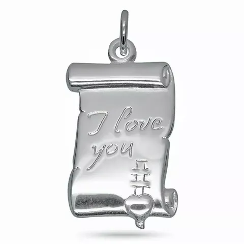 i love you vedhæng i sølv