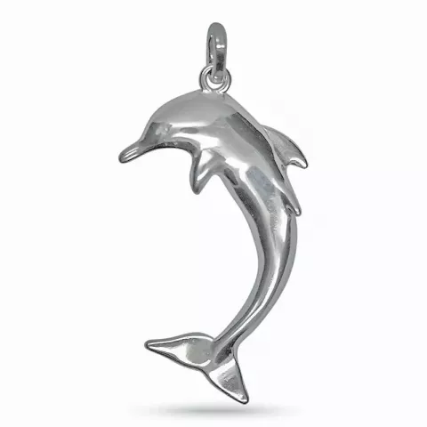 Stort delfin sølv vedhæng i sølv