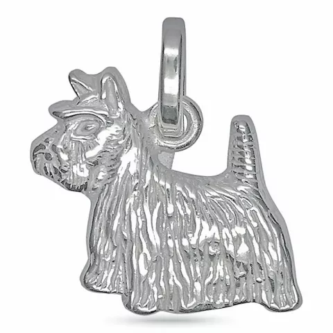 Stort puddelhund vedhæng i sølv