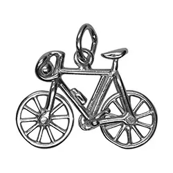 Cykel vedhæng i rhodineret sølv