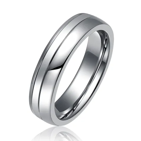 Herrering i titanium og sølv