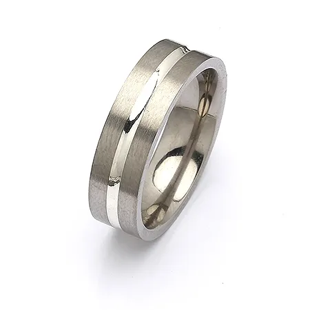 ring i titanium og sølv