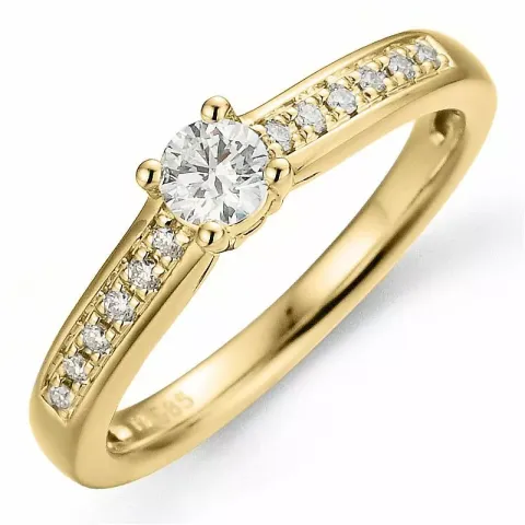 Bestillingsvare - diamantring i 14 karat guld 0,20 ct 0,07 ct