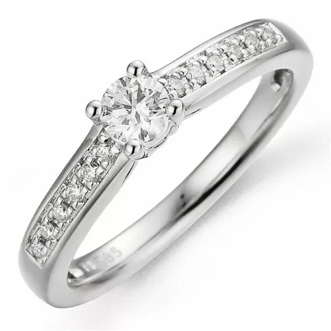 Bestillingsvare - diamantring i 14 karat hvidguld 0,20 ct 0,07 ct